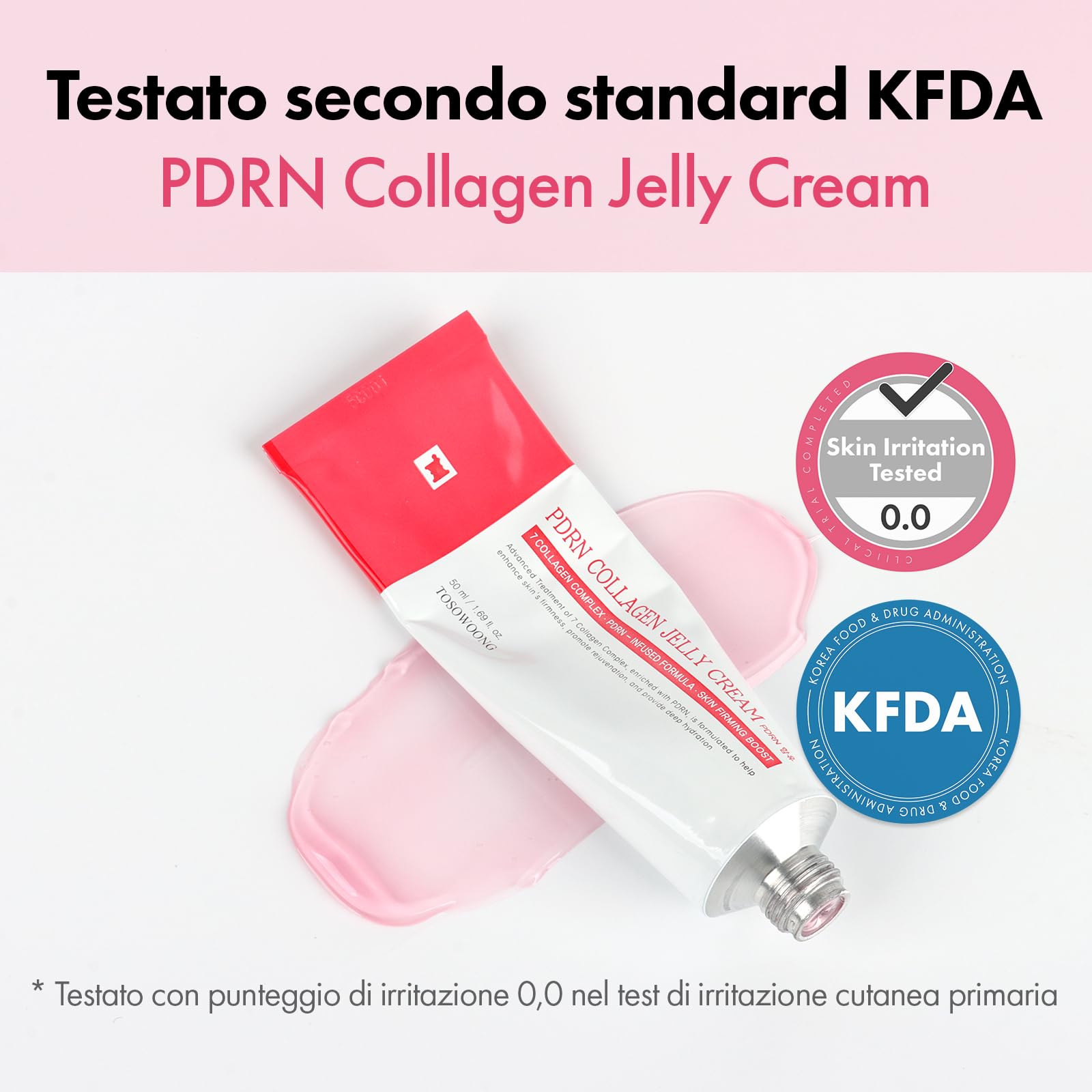 TOSOWOONG Crema Gel PDRN Collagene Rassodante per Tono Irregolare e Glow | 5.000ppm PDRN da DNA di salmone, Niacinamide, Collagene Idrolizzato, Idratante, senza coloranti, K-Beauty, 50 ml