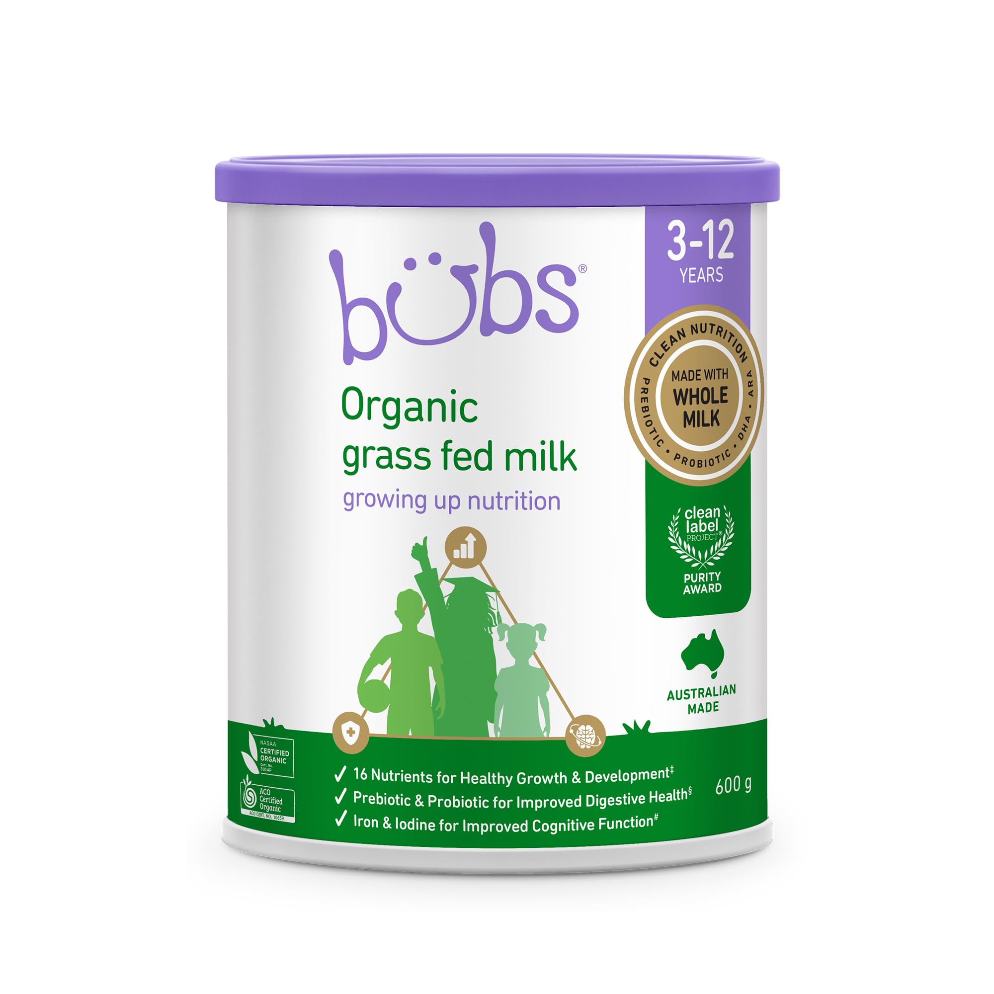 Bubs Organic Grass Fed Growing Up Nutrition Milk Stage 4, Kids 3