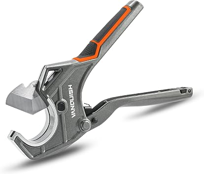 VANQUISH PVC Pipe Cutter, Up to 1-5/8" O.D, Ratchet Pipe Cutter Heavy-Duty, Pex Cutting Tool for Cutting PEX, PVC, PPR Plastic Hoses and Plumbing Pipe, Tool Free Quick Blade Change,6072