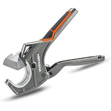 VANQUISH PVC Pipe Cutter, Up to 1-5/8" O.D, Ratchet Pipe Cutter Heavy-Duty, Pex Cutting Tool for Cutting PEX, PVC, PPR Plastic Hoses and Plumbing Pipe, Tool Free Quick Blade Change,6072