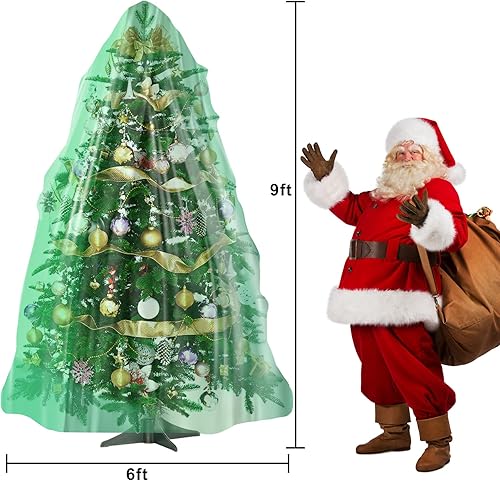 Miniatura 2 de Bolsa impermeable para quitar el árbol de Navidad  Reutilizable extra grande de 9 pies de alto x 6 pies de ancho, bolsa verde de almacenamiento y