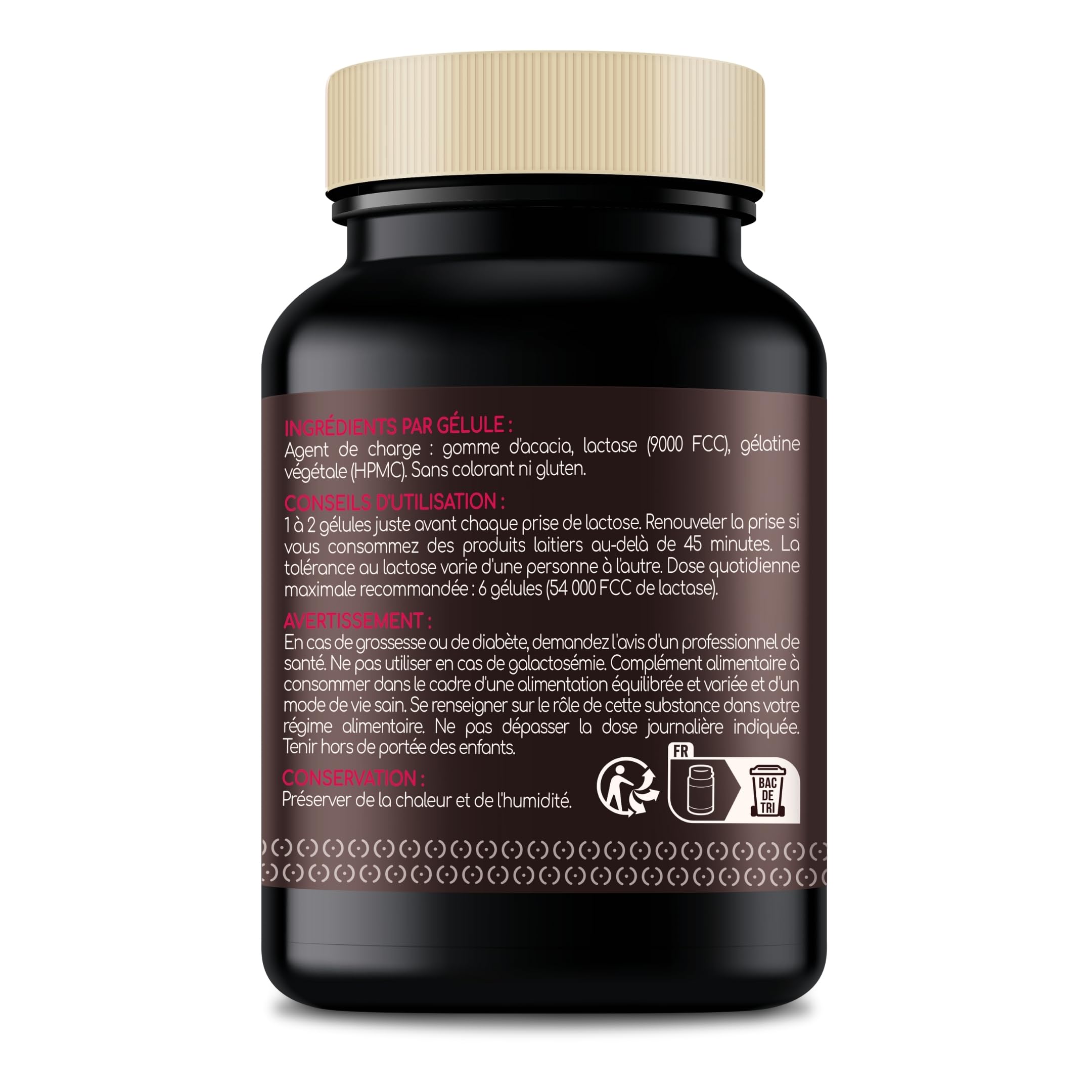 Lactase 9000 FCC Enzymes Digestives 144 Gélules - Complément Alimentaire Intolérance Lactose