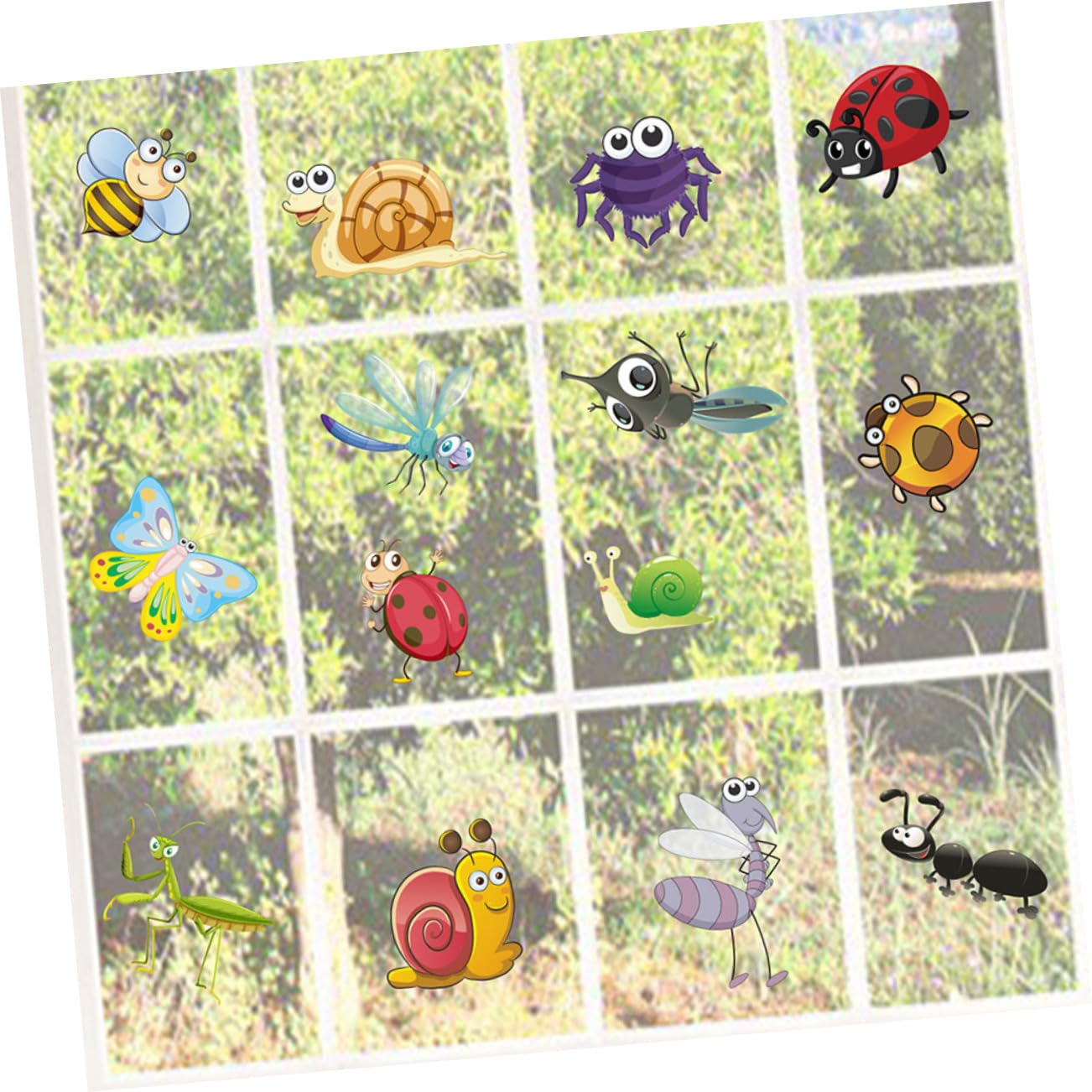 Zerodeko 5juegos Pegatinas Decorativas Estáticas Para Ventanas Diseño De Insectos y Animales Para Habitaciones Infantiles y Decoración De Interiores