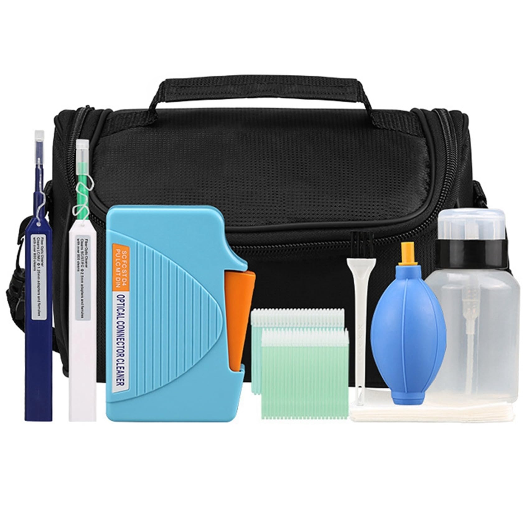 Kit de Limpieza de Fibra Óptica de 40 Piezas Herramienta de Limpieza de Fibra Óptica con Casete de Limpieza de Fibra para Conectores LC