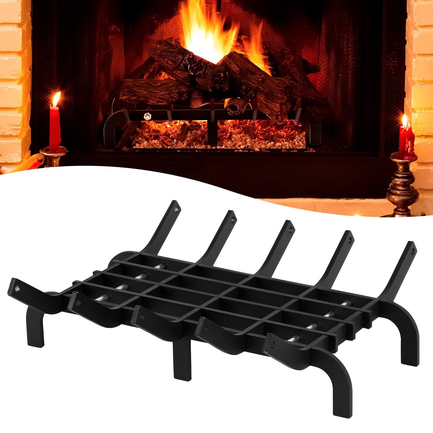 Grille de cheminée Étagère en bois 41 x 32,5 x 12 cm