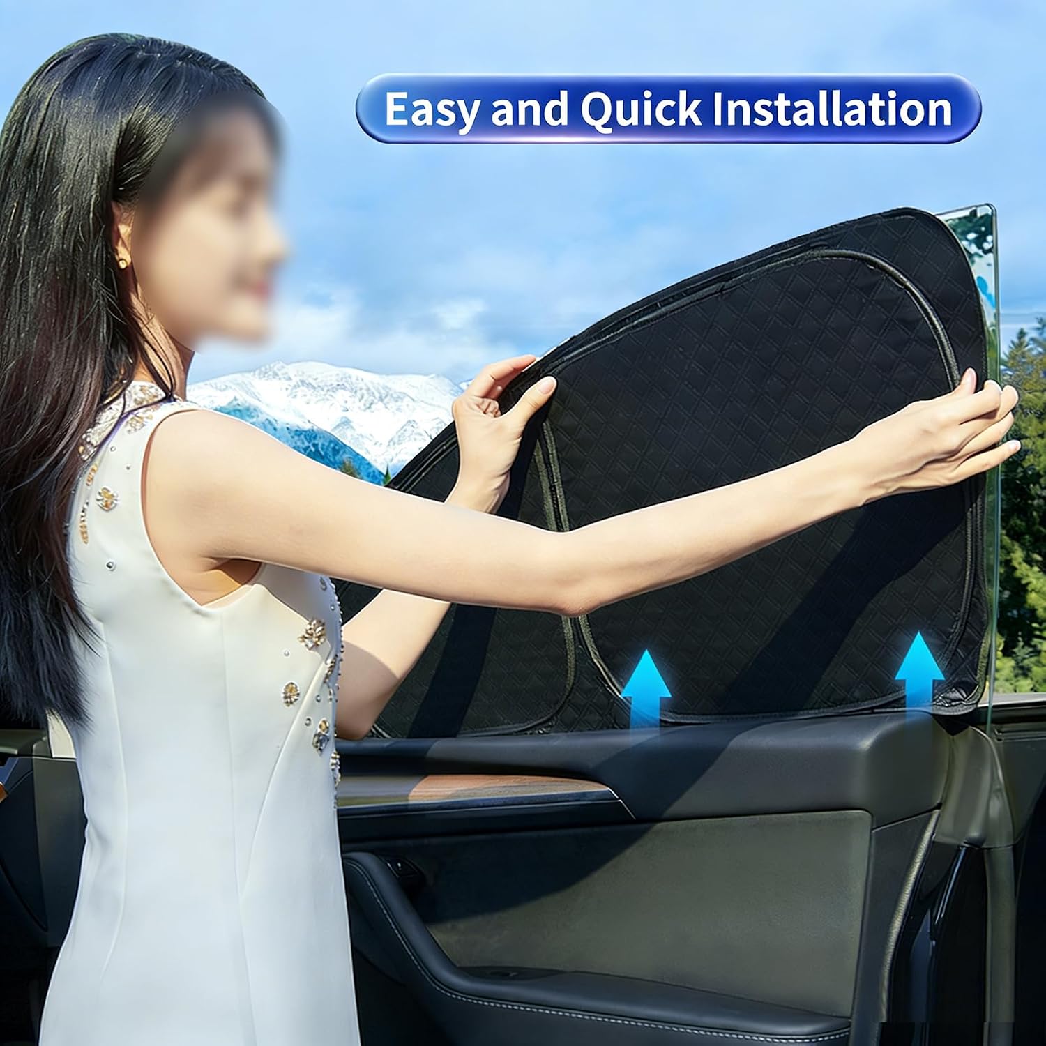 New Car Window Shades for Infiniti QX50 2018-2025-pr, 5-Layer Thickened Checkered Design, Full Blackout Side Rear Sunshade, Privacy Heat Block for Baby & Family,Full Car Set (8 Pcs)