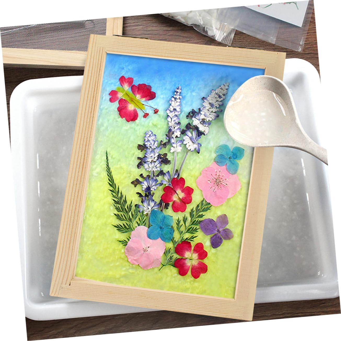 CORHAD 4pcs Wooden Paper Making Mould Frame Craft Kit for Handmade Paper for Boys and Girls Projects and Parent Activities Natural Wood Finish