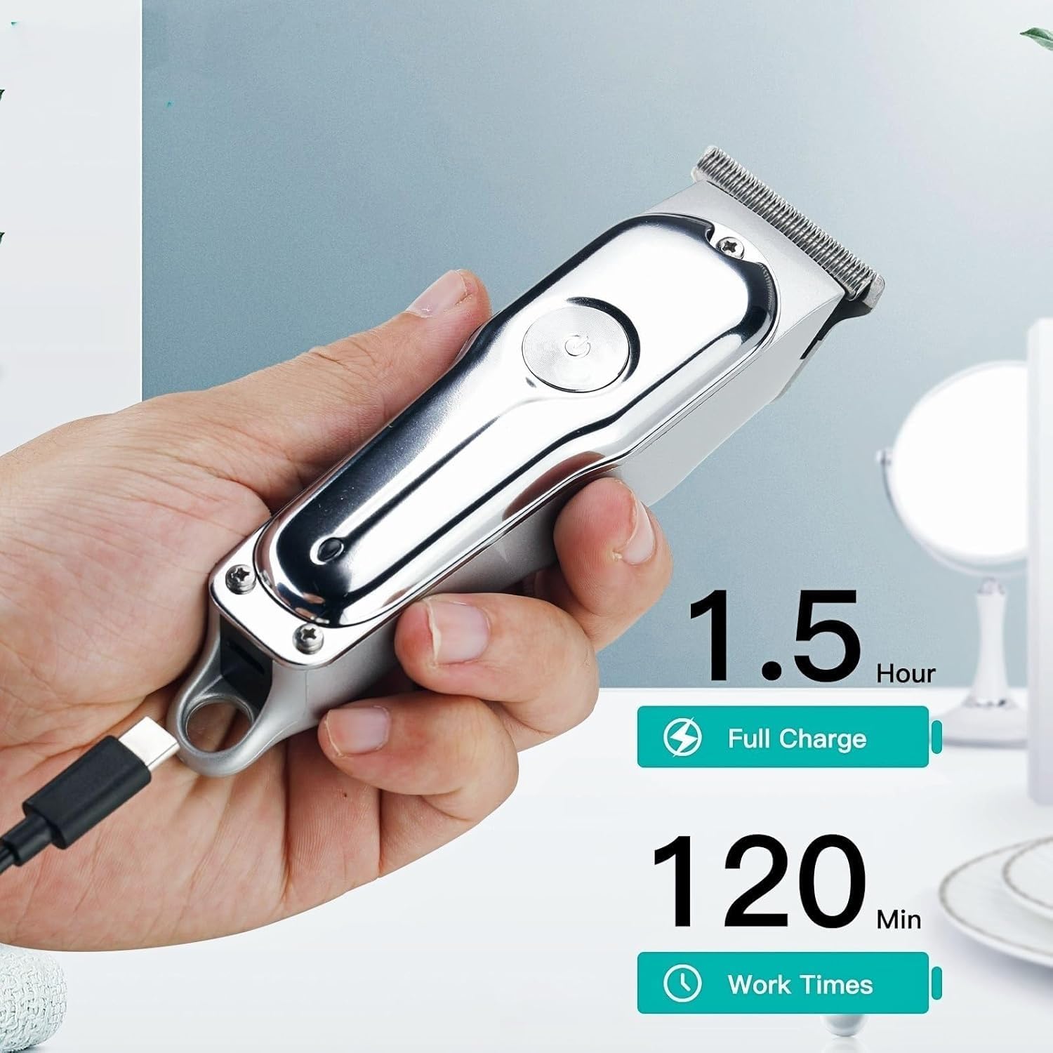 Hair Clippers for Men, Hair Cutting Machine Electric Hair Clipper Professional Haircut Machine Mini Barber Rechargeable Hair Trimmer for Men