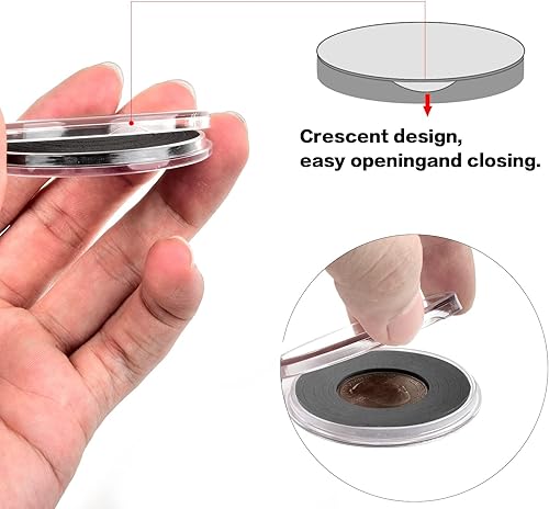 Miniatura 3 de Cápsulas de monedas de 1.811 in con junta de espuma y caja organizadora de almacenamiento de plástico, 6 tamaños (20252730381.811 in) para