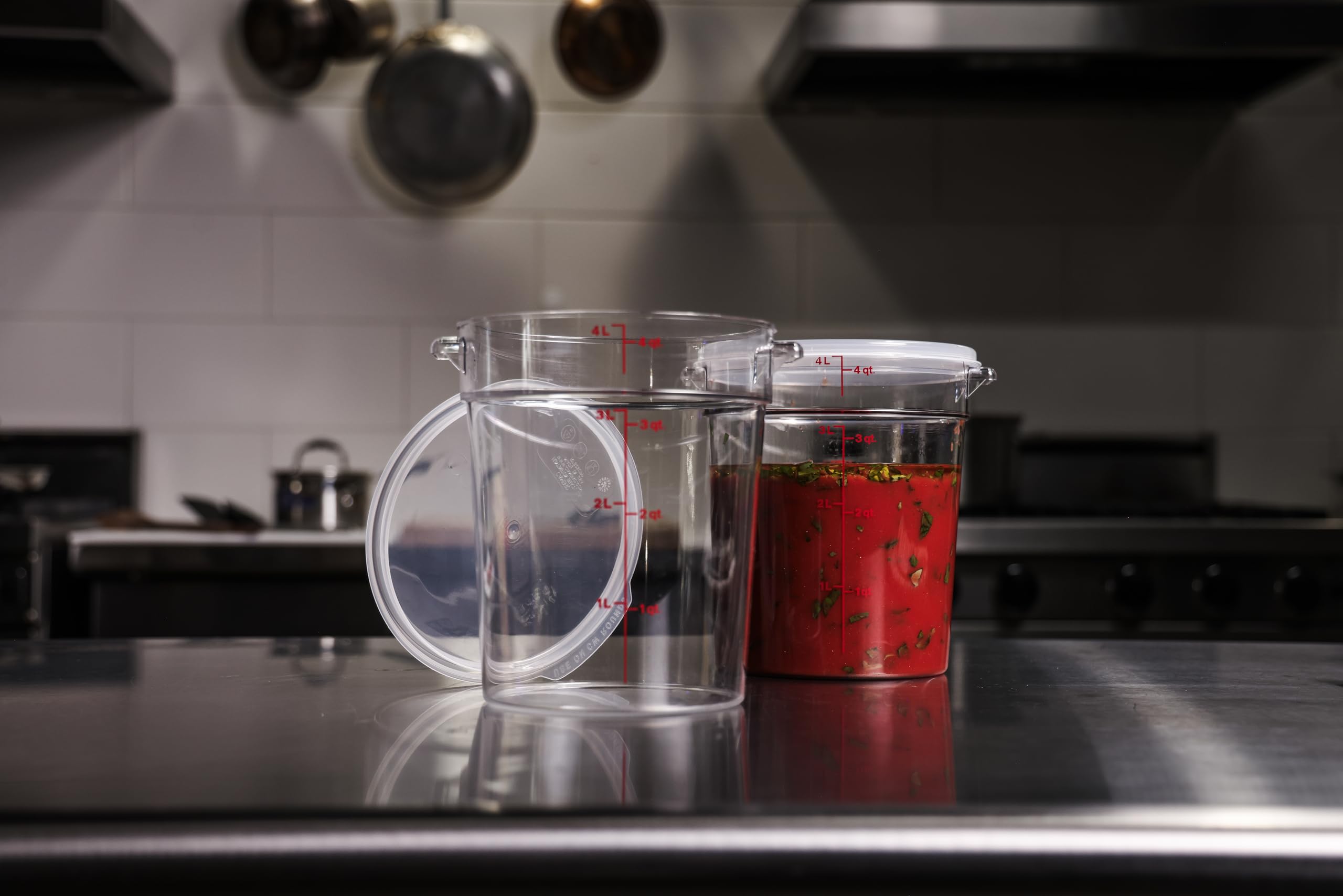 Cambro Runde Frischhaltedose mit Deckel, 4 l, transparent, 2 Stück