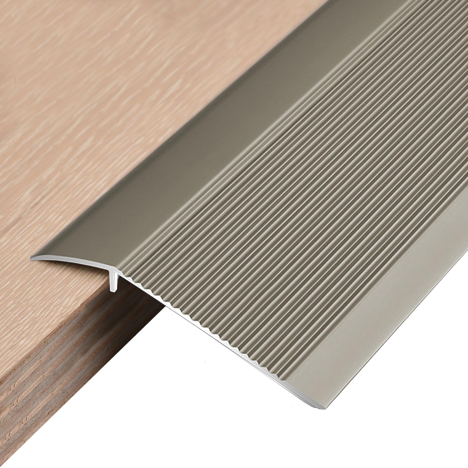 SAGIDAR Barre De Seuil, Seuil De Porte Barre Robustes, Rail De Transition en Aluminium, Baguette Recouvrement pour Porte D'entrée/Balcon, Prévenir Les Chutes, pour Sol Irrégulier/Bords Tapis