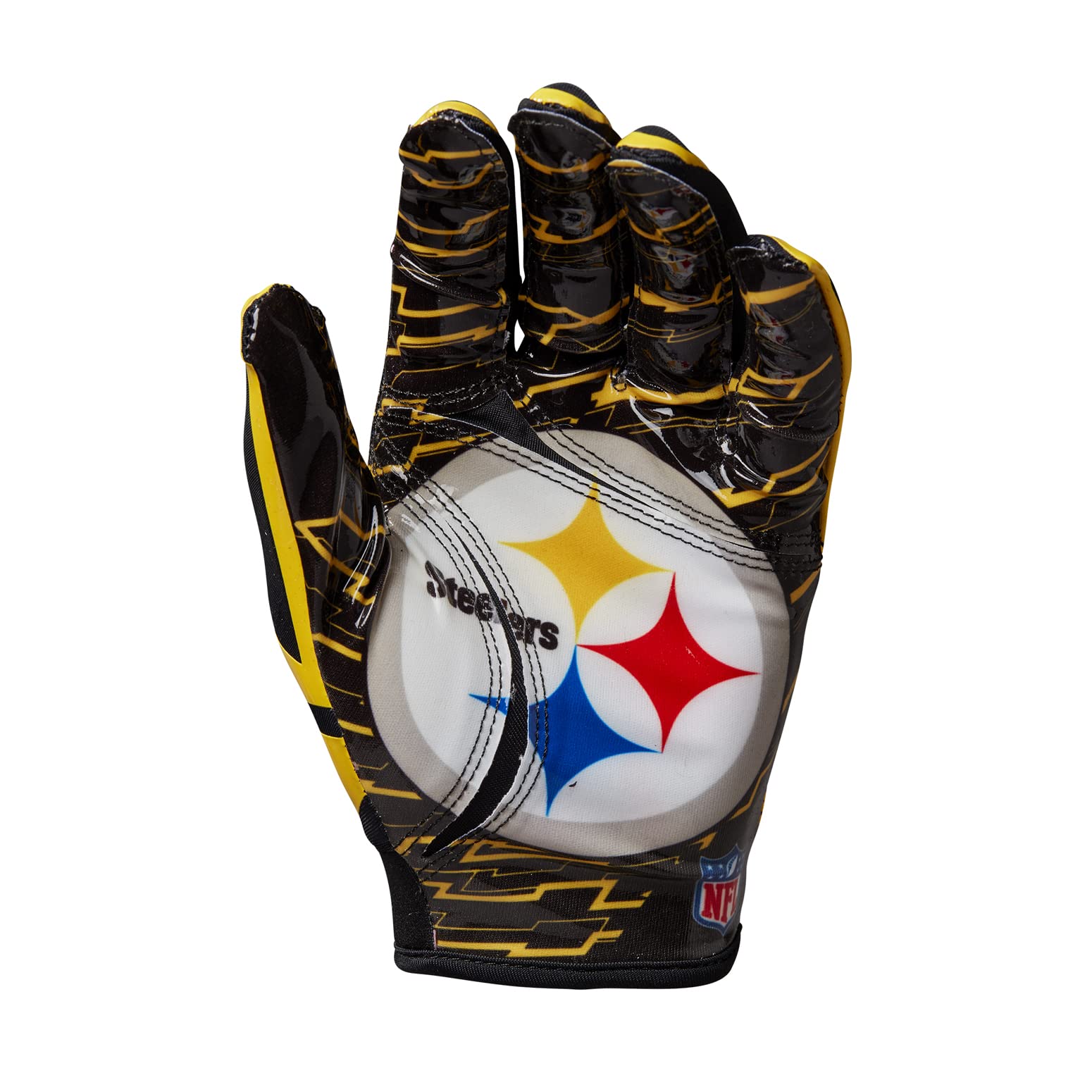 Wilson WTF9327PT Guanti da Football Americano NFL TEAM SUPER GRIP, Silicone/Lycra Elasticizzata