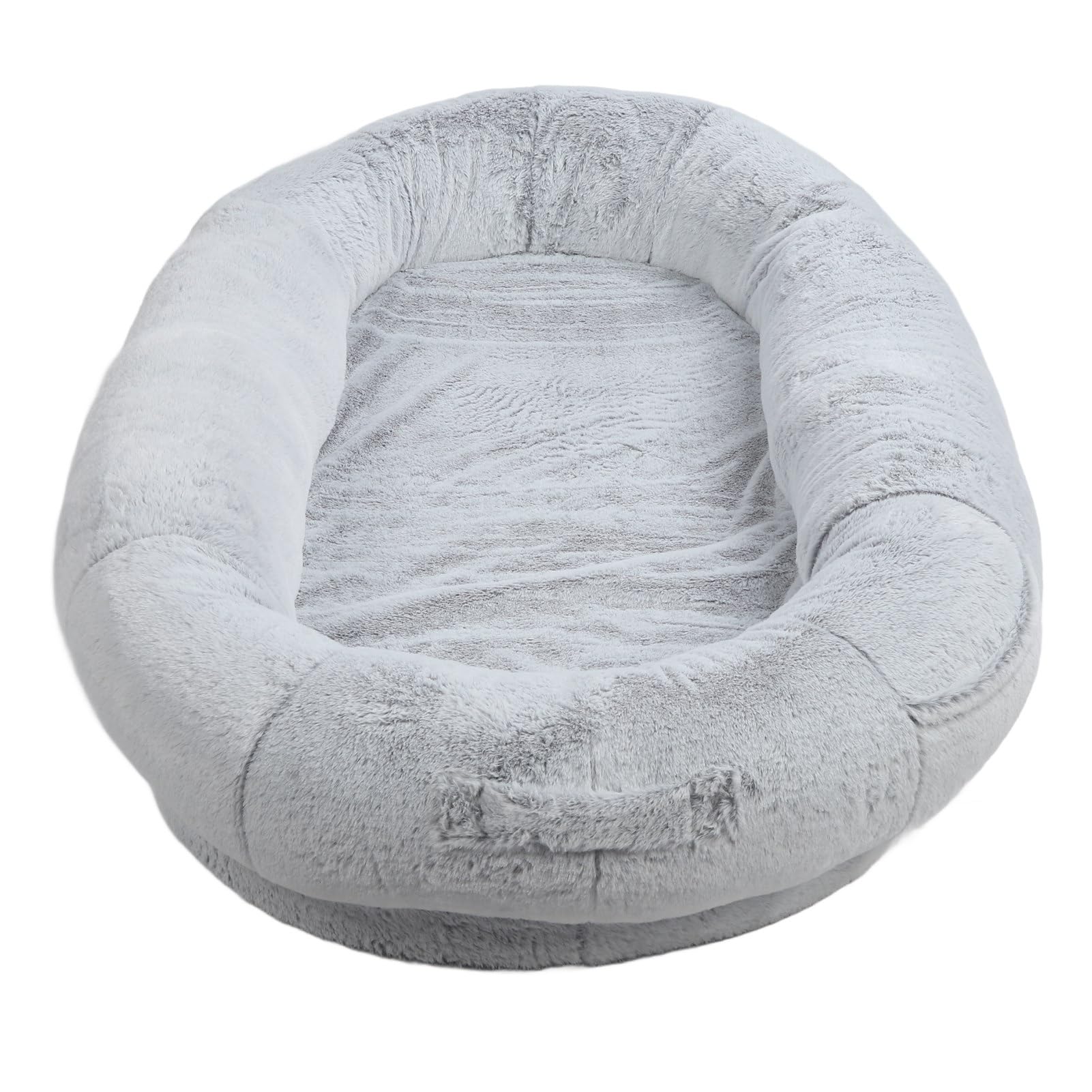 Cuccia per Cani Umani, Spaziosa Cuccia Ergonomica Extra Large per Cani in Memory Foam, Divano Ortopedico per con Fodera Lavabile Rimovibile, Tasca Portaoggetti e Fondo Antiscivolo per