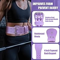 Vista 17 de Jaffick Cinturón de levantamiento de pesas para mujer, cinturones de cuero para gimnasio, cintura baja, soporte de espalda para mujeres y hombres