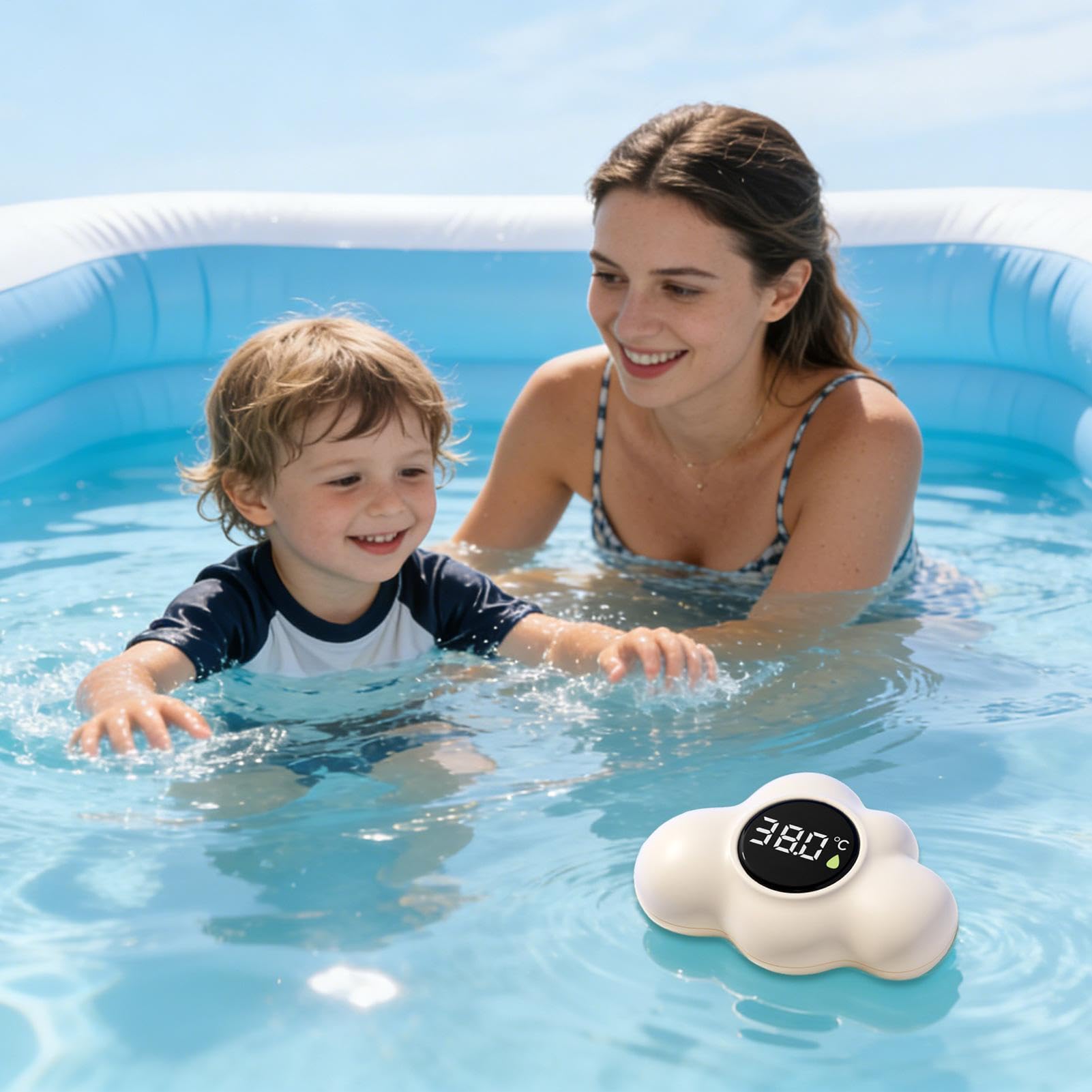 Nuages Thermomètre Numérique de Bain Pour L'eau Avec Affichage LED Thermometre Flottant Jouet De Température De Bain Pour Les Petits Enfant Baignoires Piscines