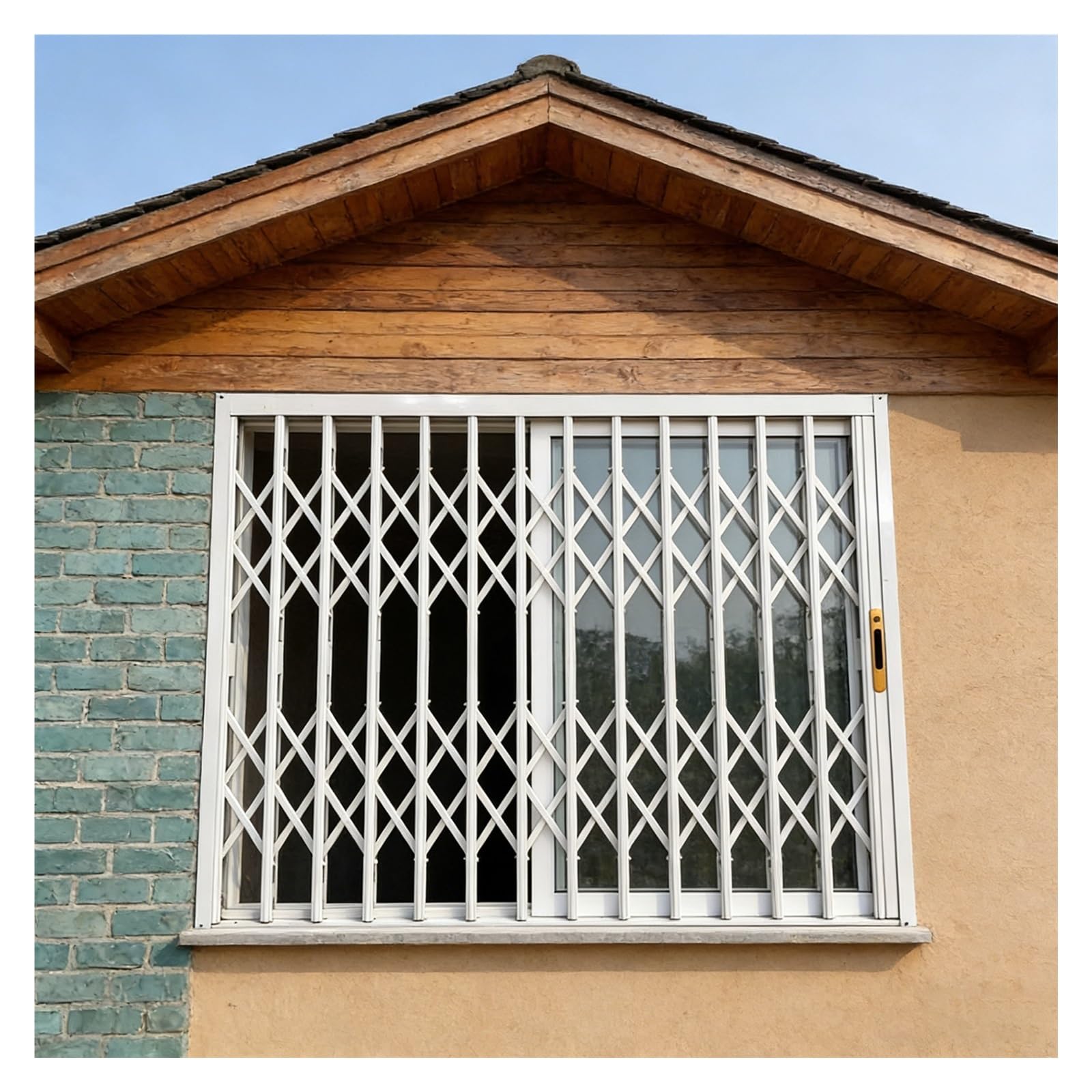 Barres de sécurité pour fenêtre - Grilles pliables en alliage d'aluminium robuste - Barrière de sécurité pour sous-sol et protection de fenêtre intérieure - Installation facile