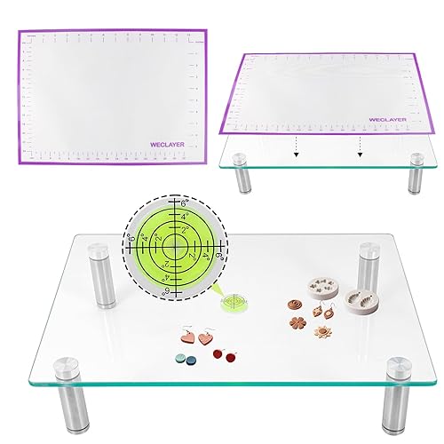 Polymer Clay Leveling Table and Resin Leveling Table,16"x 12" Glass