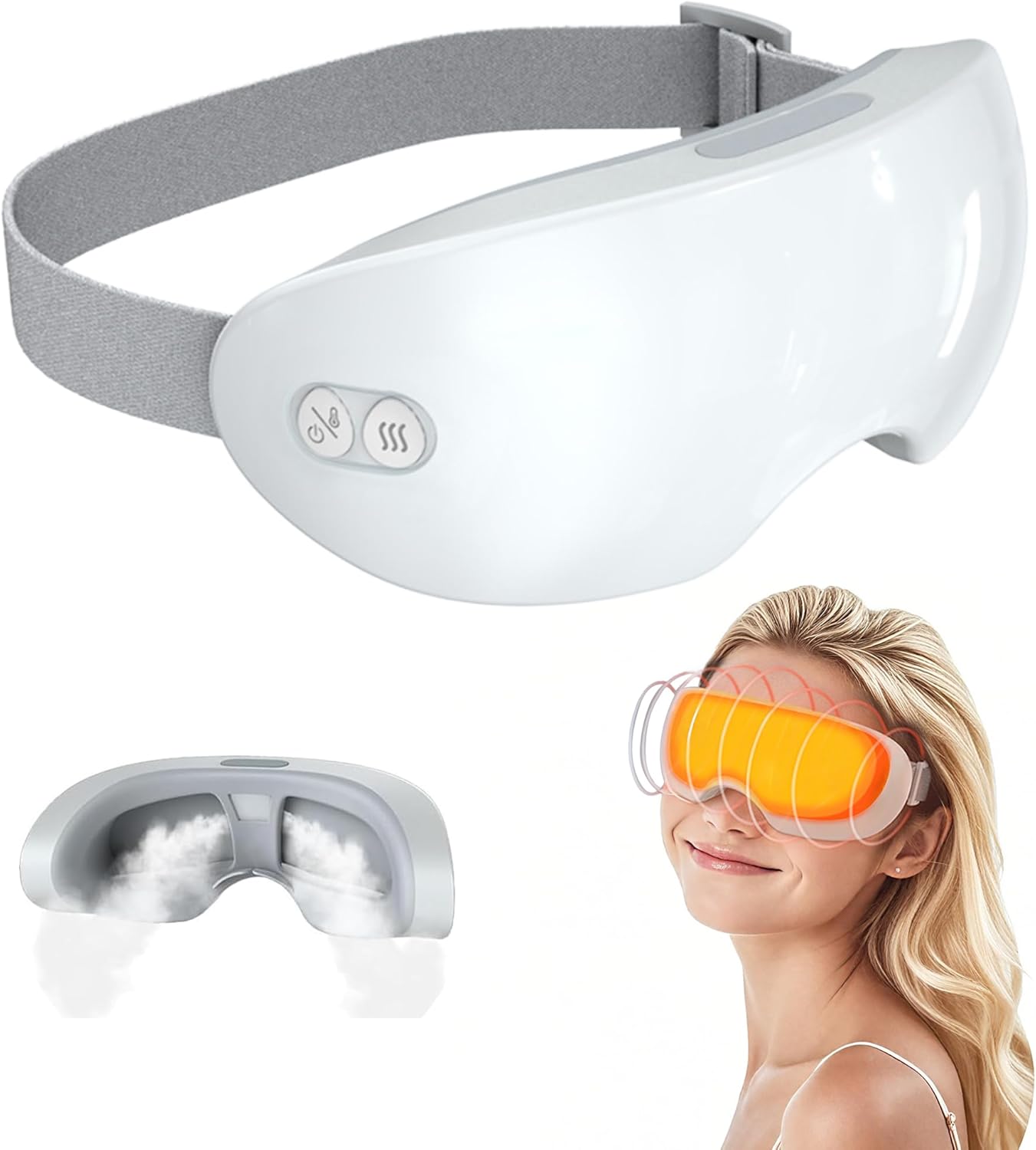 Smart Hot & Cold Steam Mask for 2 Adjustable Levels Dry Eye Relief Hydrating Mist with 3D Contour Fit 10-Minute Auto Timer Gentle Eye Massage Smart Hot & Cold Steam Mask for 2 Adjustable Levels Dry Eye Relief Hydrating Mist with 3D Contour Fit 10-Minute Auto Timer Gentle Eye Massage