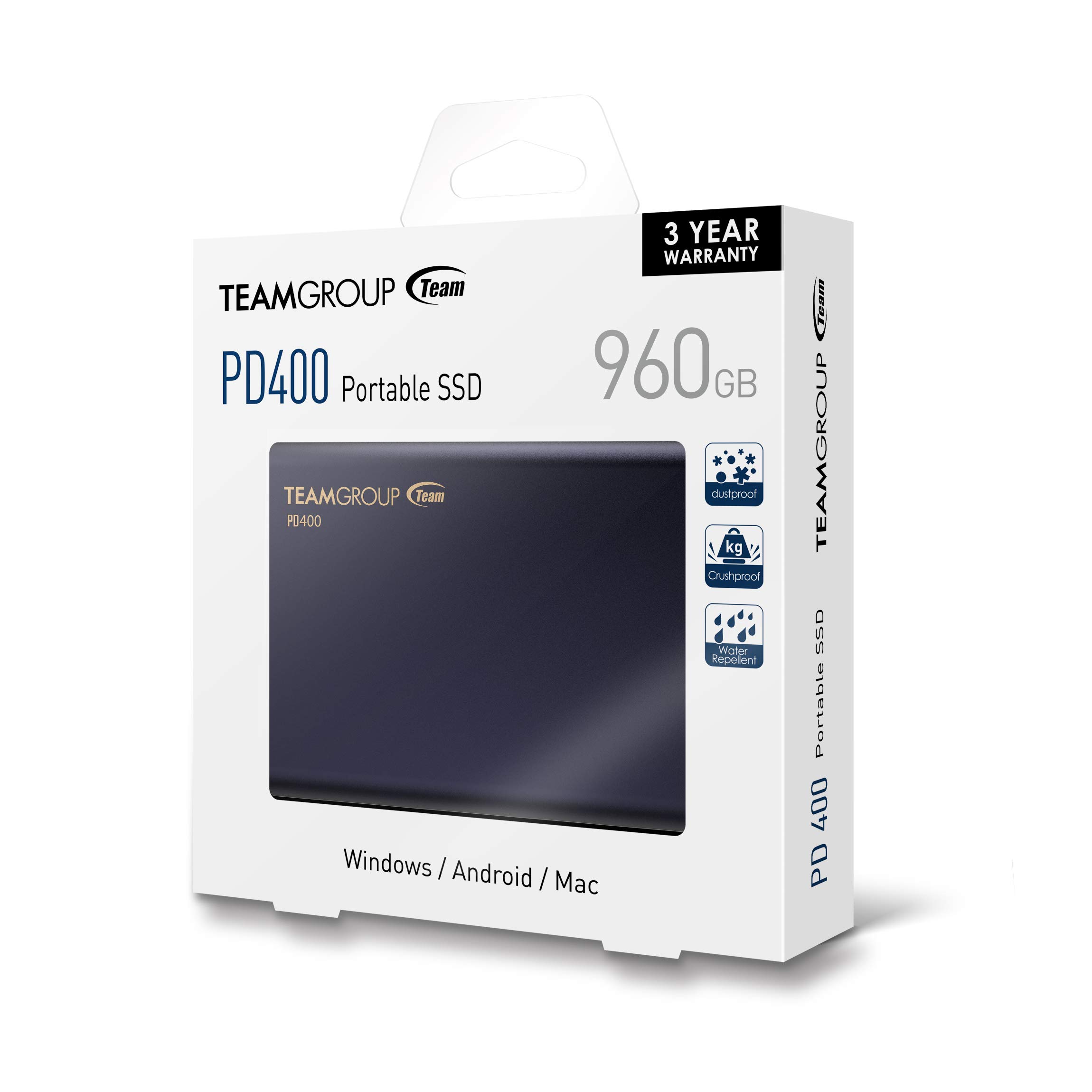 【3年保証】TEAM 外付けSSD 960GB T8FED4960G0C108 Amazon | Team USB3.1（Gen1）対応 外付けポータブルSSD 480GB