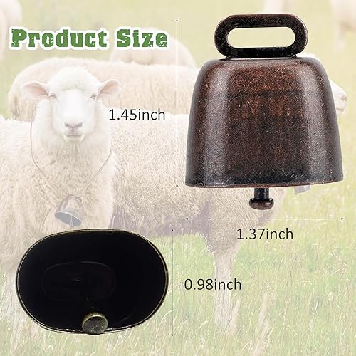 Miniatura 4 de 32 campanas de cobre para pastoreo de caballo, oveja, campanas pequeñas de latón, mini campanas de vaca para manualidades, campanas de bronce fuerte