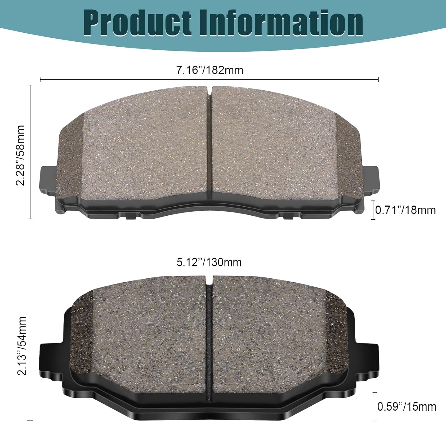Replacement Front and Rear Brake Pads Set Compatible with Dodge Grand Caravan Journey and Chrysler Town Country Volkswagen Routan,Ceramic Disc Brake Pads Front and Rear Kit for Car,Low Dust