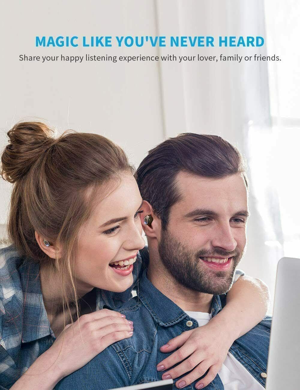 TWS Earphones Wireless Earbuds Compatible with Boost Mobile Celero 5G Plus (2023,2024), Headphones True Stereo Headset Hands-Free Mic Charging Case