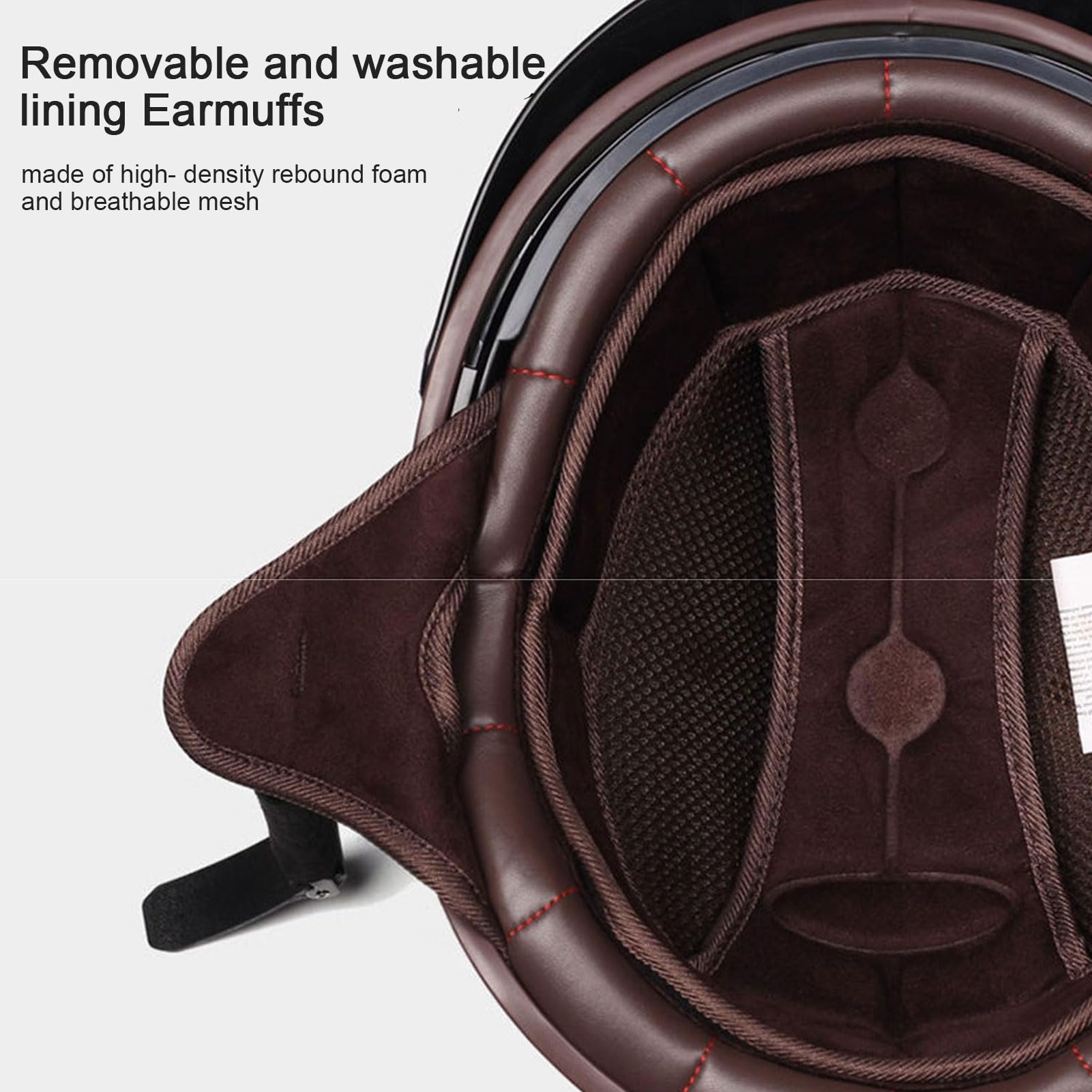 Niemiecki styl kasku motocyklowego z goglami, zabytkowy kask motocyklowy typu jet, zatwierdzony przez DOT/ECE, kask otwarty do motocykli typu cruiser skuter wycieczka, XL=59-60cm,Style1