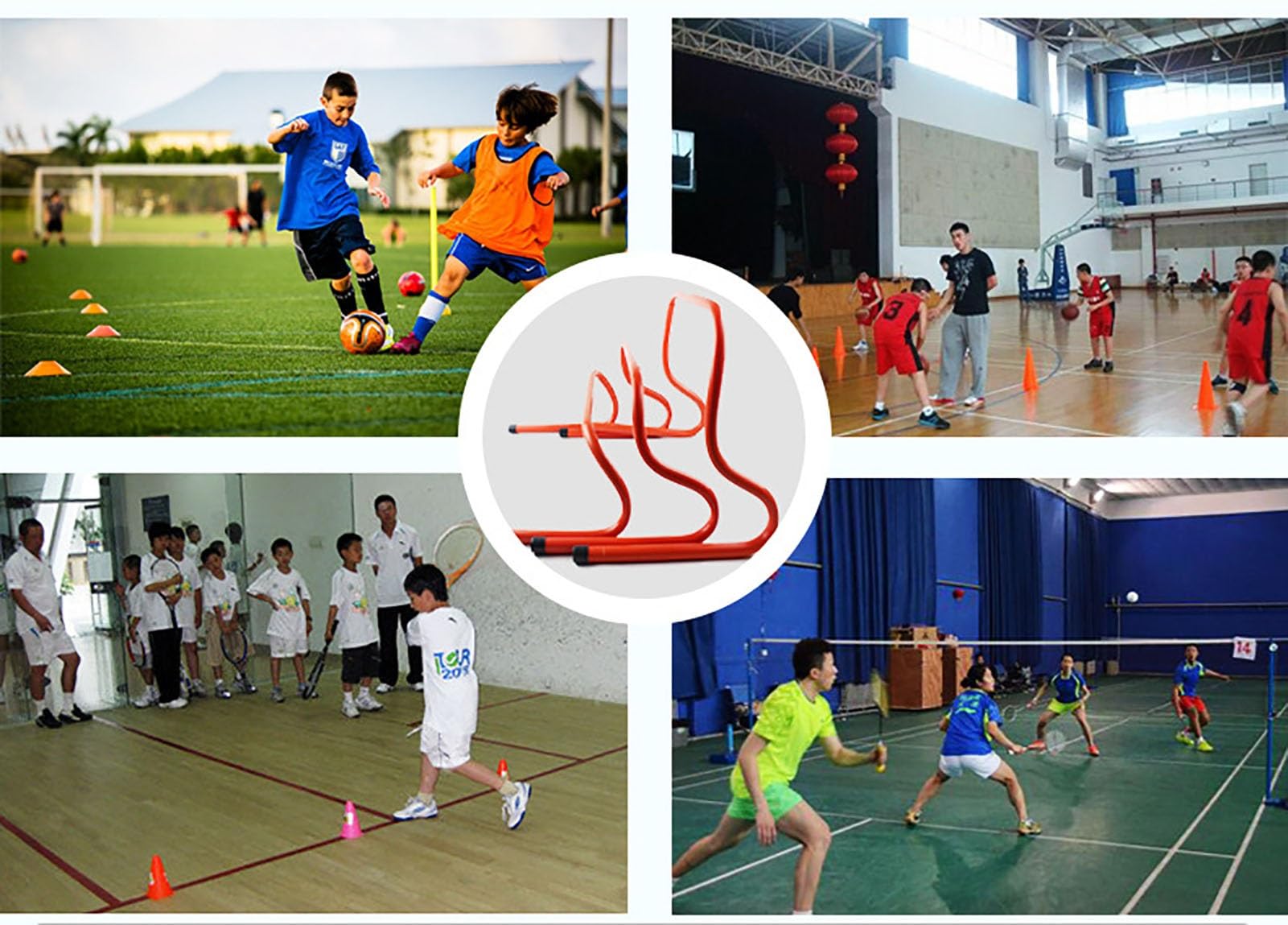 5er-Pack Schnelligkeits- und Beweglichkeitstraining, gut sichtbare Geschwindigkeitshürden for den Innen- und Außenbereich, Übungsausrüstung for Leichtathletik, Zäune for die Kondition von Sportmannsch
