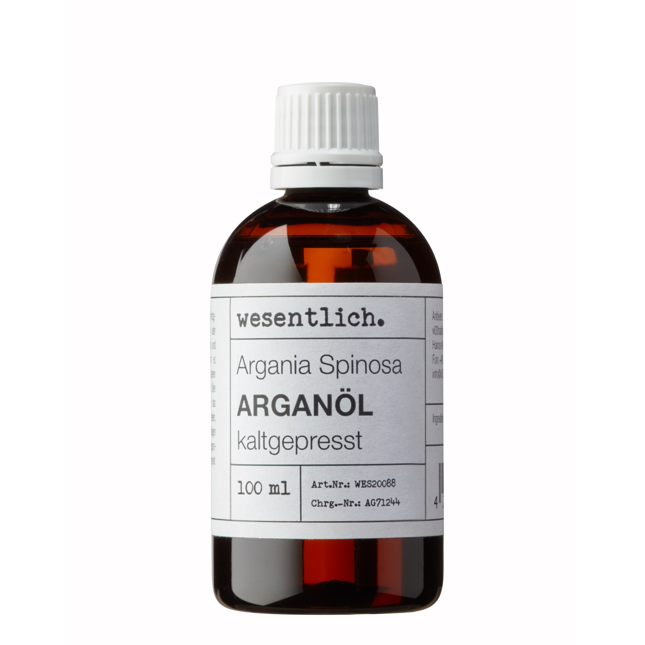 Argan Oil Cold Pressed 100 ml - 100% Pure Oil (Argania Spinosa) from Morocco by wesentlich, 100 ml (Pack of 1)