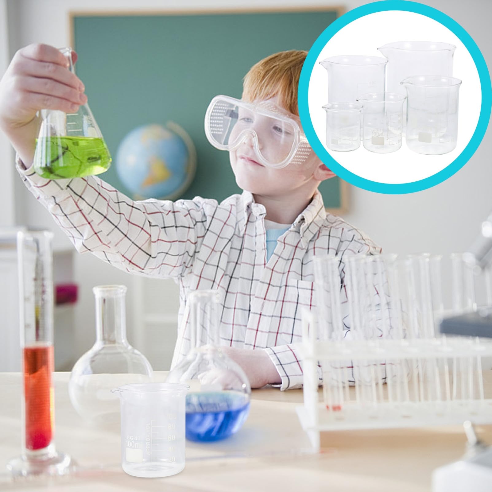 Baluue 5stücke Glas Messbecher Transparente Bechergläser Messwerkzeuge Flüssigkeitsmessbecher Für Laborexperimente