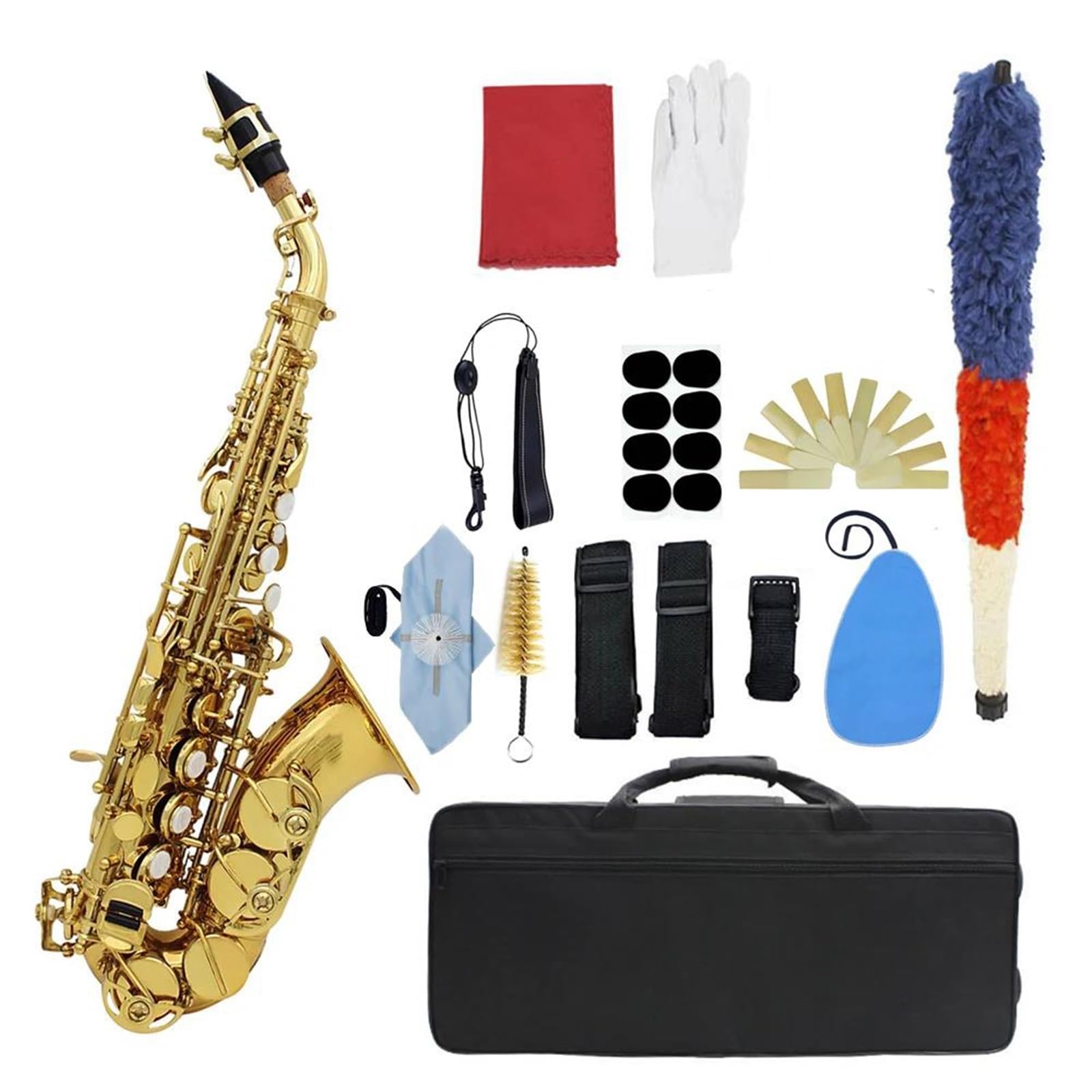 Saksofon Saksofon Sopranowy Bb Tone Mosiężny Saksofon Grawerowany Saksofon Kwiatowy Z Etui Stroiki Ustnik Akcesoria Do Instrumentów