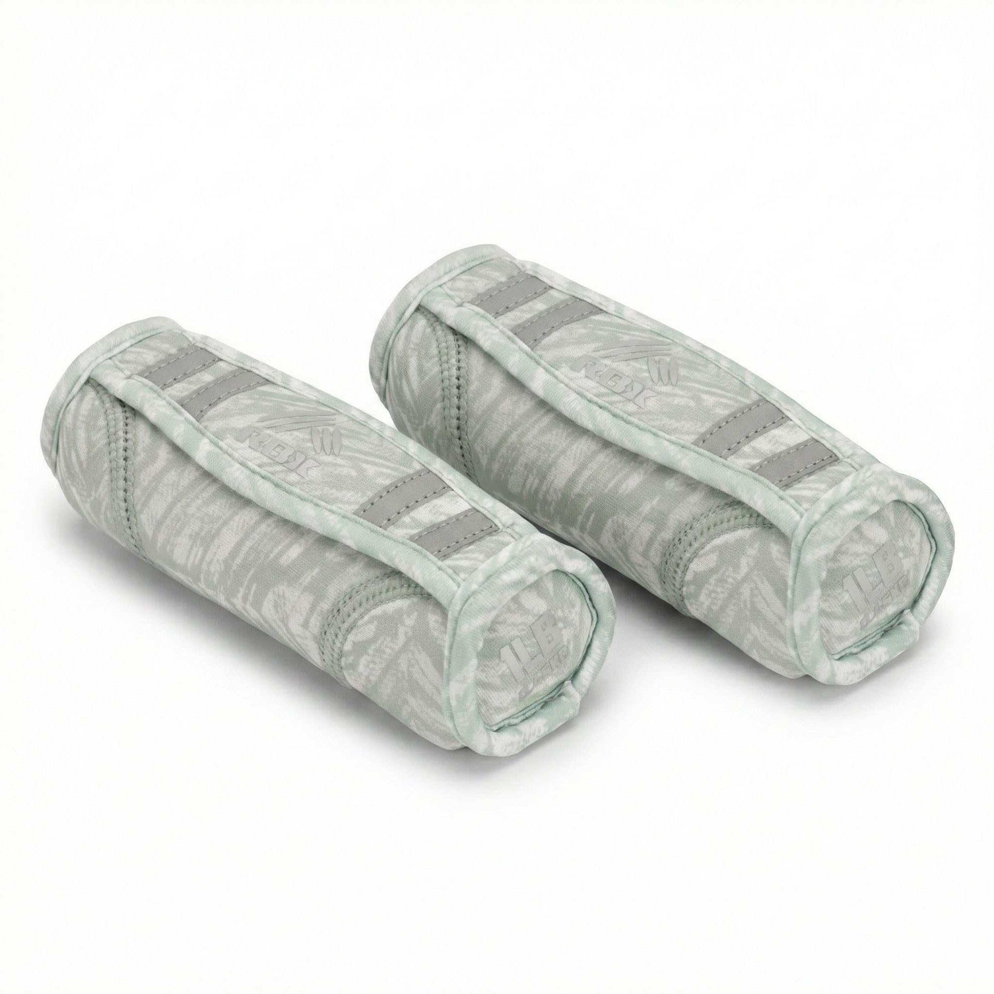 RBX 2lb Walking Weights Pair 1lb Each Soft Hand Weights with Reflective Safety Straps Ergonomic Grip Breathable Fabric