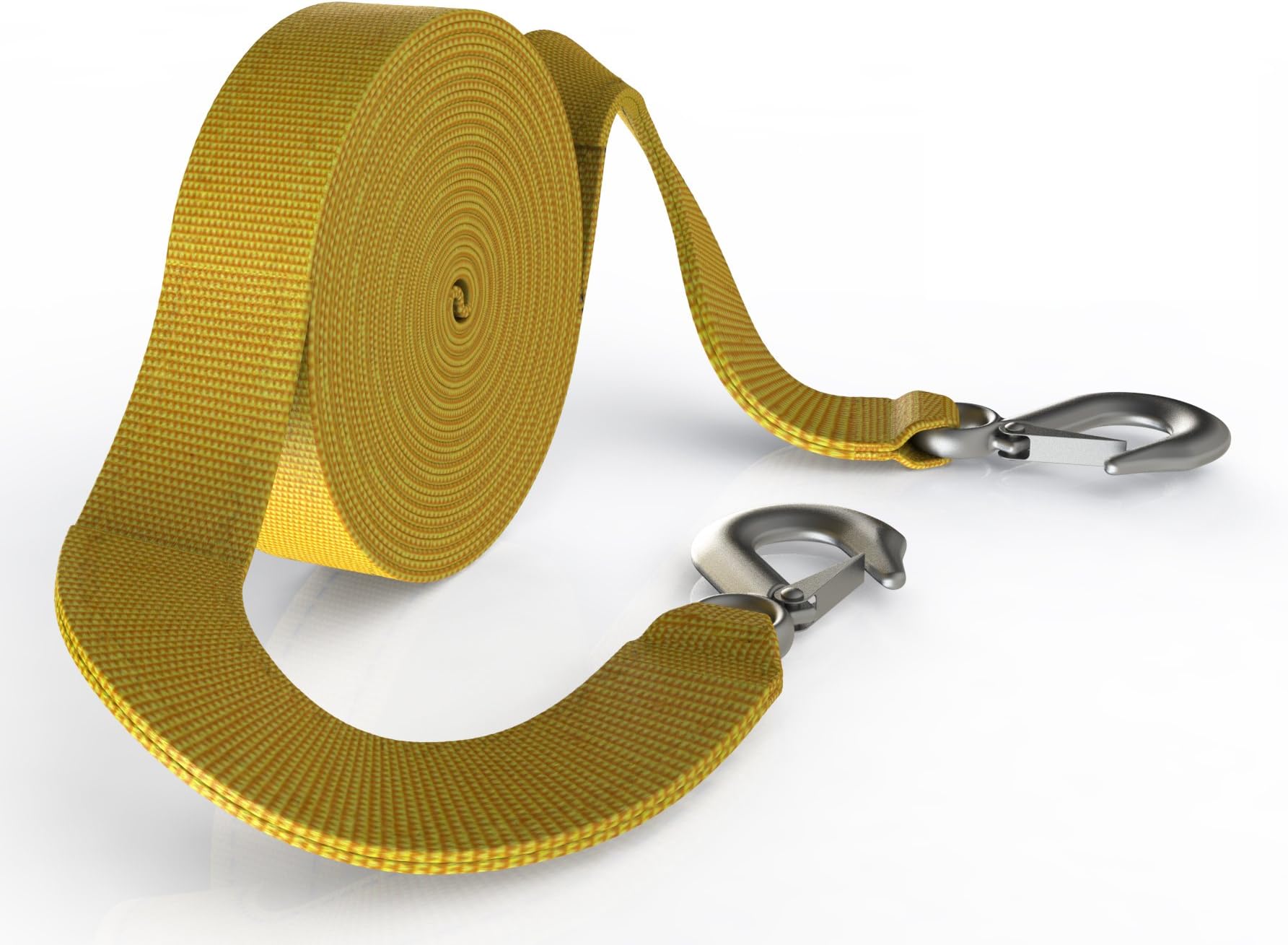 Recovery Tow Strap with Hooks 2017 Version - Heavy Duty 20 Foot Long 24000 Pound Vehicle Towing Capacity, 8000 Pound Working Load Limit, Perfect for Pulling a Car, Trucks, Boat or SUV