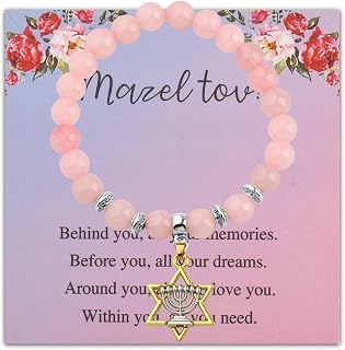 FEELMEM Bat Mitzvah Gift Mazel Tov Congratulations Necklace Best Friend Adult Ceremony Jewelry Bat Mitzvah Good Luck Hanukkah Gift