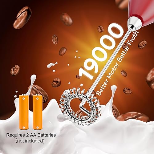 Miniatura 6 de Batidora de mano para café, espumador de mano para lattes, batidor eléctrico de bebidas, mini espumador para capuchino, frappé, matcha, chocolate