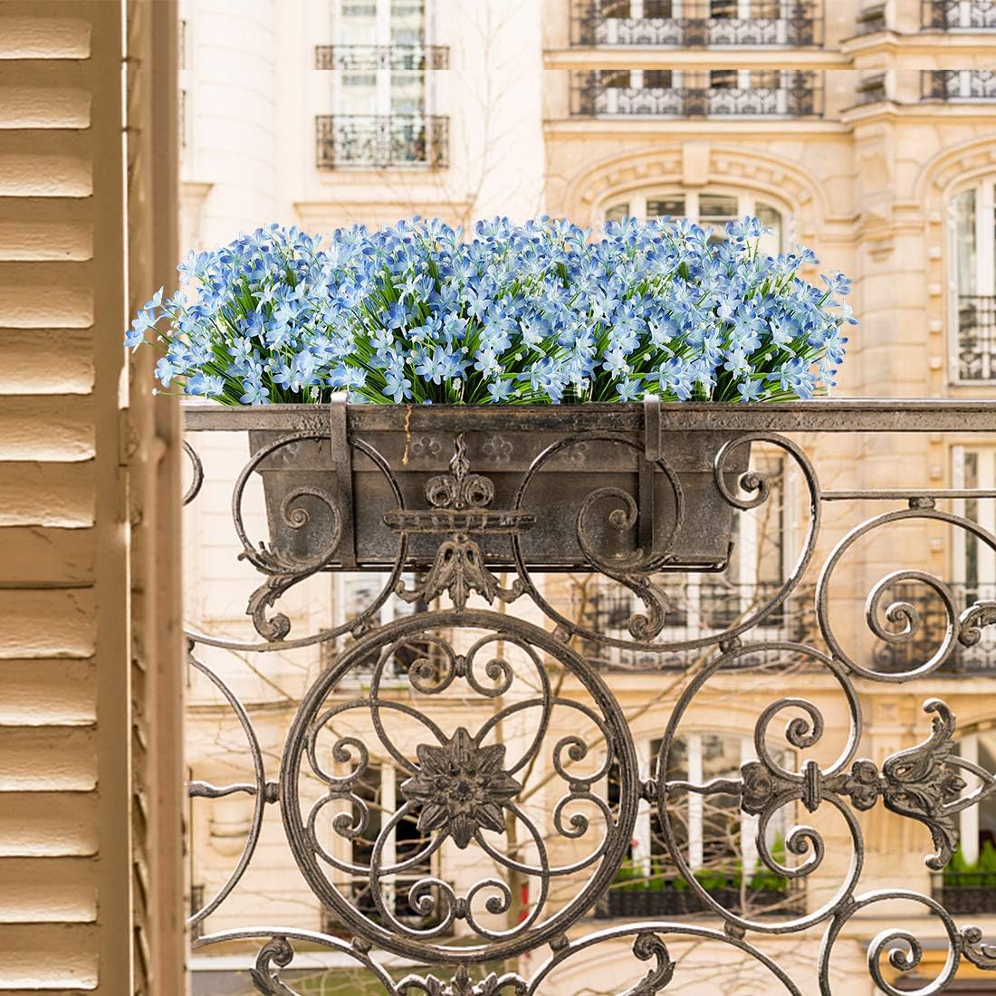 8 Bundles Artificial Daffodils Flowers, Fake Artificial Greenery UV Resistant No Fade Faux Plastic Plants for Wedding Bridle Bouquet Indoor Outdoor Home Garden Kitchen Office Table Vase (Blue) - Image 6