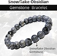 Vista 31 de Pulsera de turmalina negra, pulsera de cristal curativo natural para mujeres y hombres, pulsera de cuentas redondas de 0.315 in para espiritual