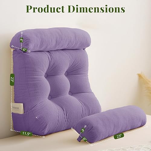 Miniatura 2 de Sasttie Juego de almohadas de cuña, 3 almohadas de lectura para sentarse, almohada de cuña de cama para dormir, después de una cirugía, reflujo