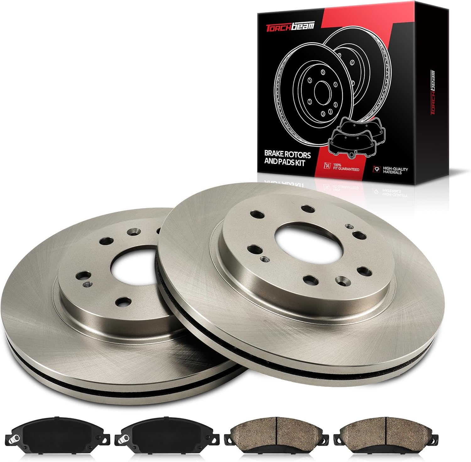 Torchbeam Front Brake Kit, 12.99" Brake Rotors Ceramic Brake Pads Compatible for 2005-2006 Chevrolet Silverado 1500 5.3L, 2005-2006 GMC Sierra 1500 5.3L, 2005-2006 Chevrolet Silverado 1500 4.8L