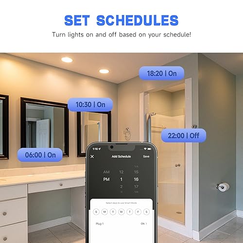 Miniatura 4 de Interruptor de luz inteligente compatible con Alexa, Google Home, control remoto Wi-Fi de 2.4 GHz, un solo polo, requiere cable neutro, no requiere