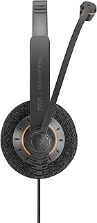 سماعة رأس اي سينهايزر امباكت اس سي 30 USB مل - سماعة - على الأذن - سلكية - USB - أسود مع لمسات لون برتقالي من اي بي او اس