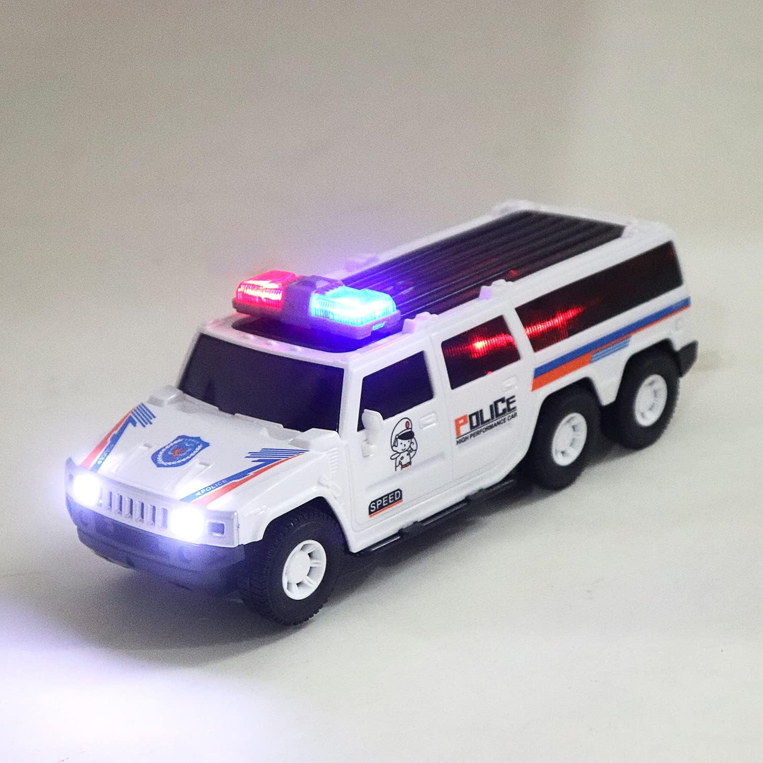 iChoice™ Police Car Toy for Kids with Light & Sound, 360 Degree Rotating Bump and Go Action, Police Jeep with Siren & Light, Multicolor - Image 8 thumbnail