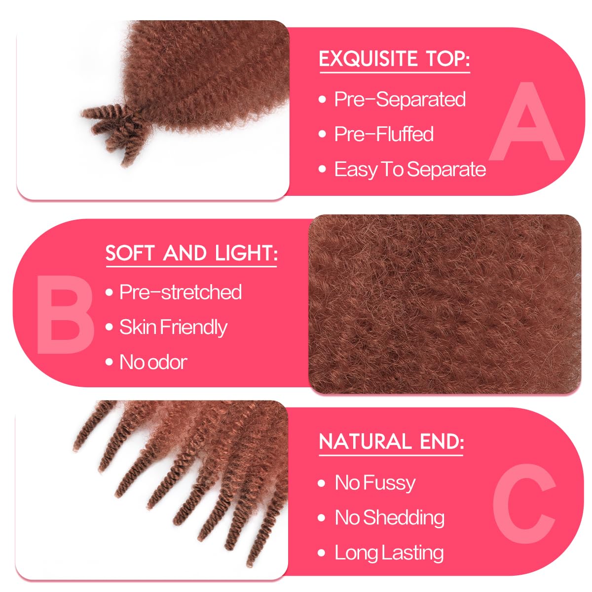 Synthetic Curly Crochet Hair for Black Women Marley Twist Braiding Hair (#350, 18 Inch (Pack of 8))