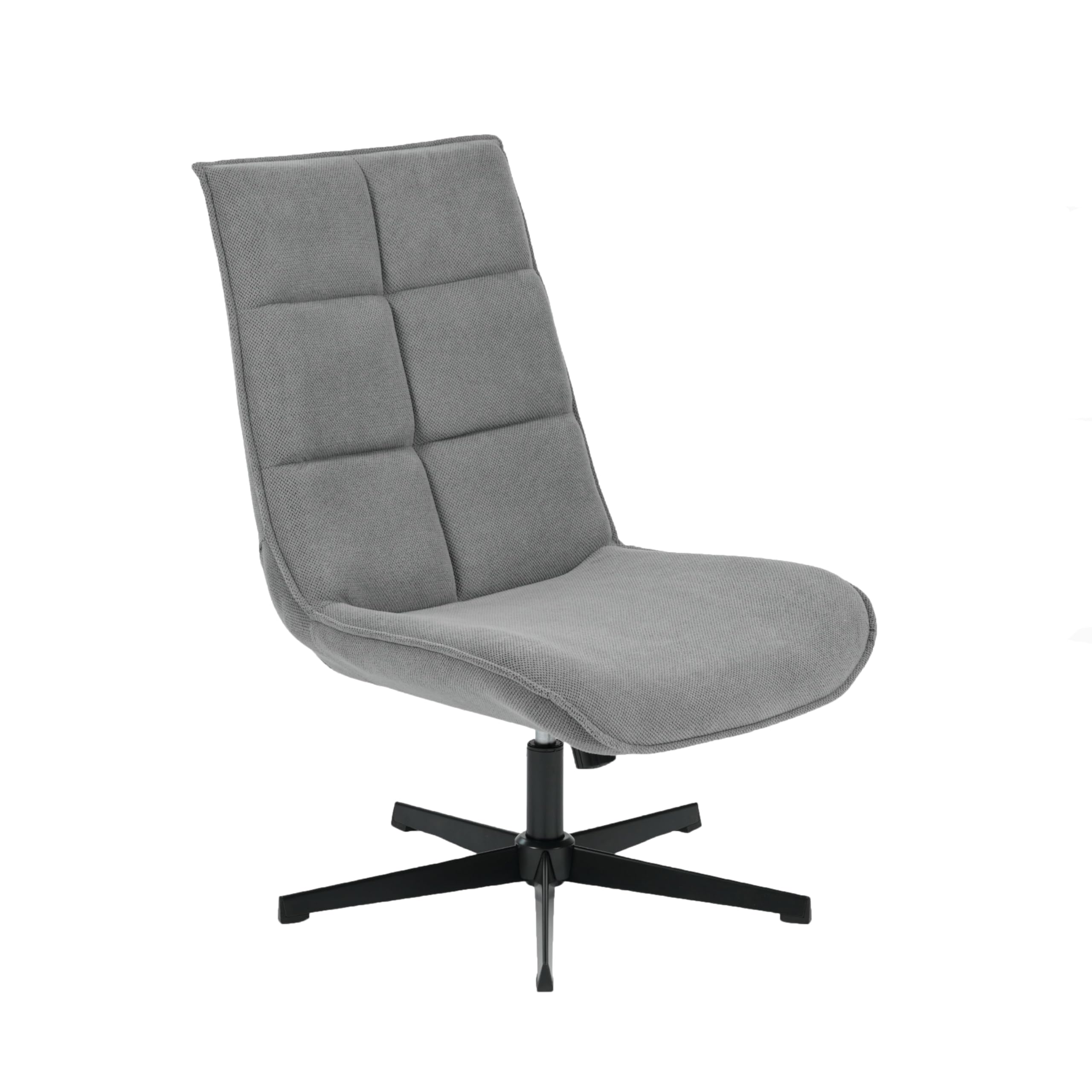 Sillón Giratorio Moderno con función reclinable, cojín de Asiento de Tela, Base de Metal, Gris