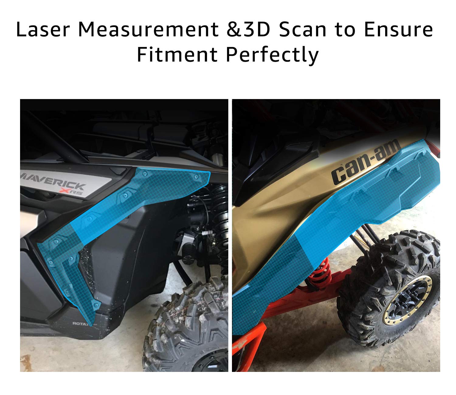 Maverick X3 Fender Flare Extensions, A & UTV PRO Extended Mud Fender