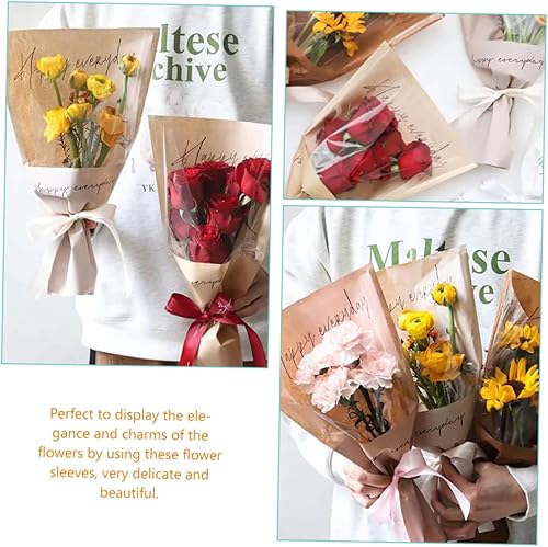 Miniatura 8 de Baluue Bolsa de embalaje de flores de 60 piezas de papel kraft funda de floristería de papel de regalo de flores para arreglos florales bolsas de