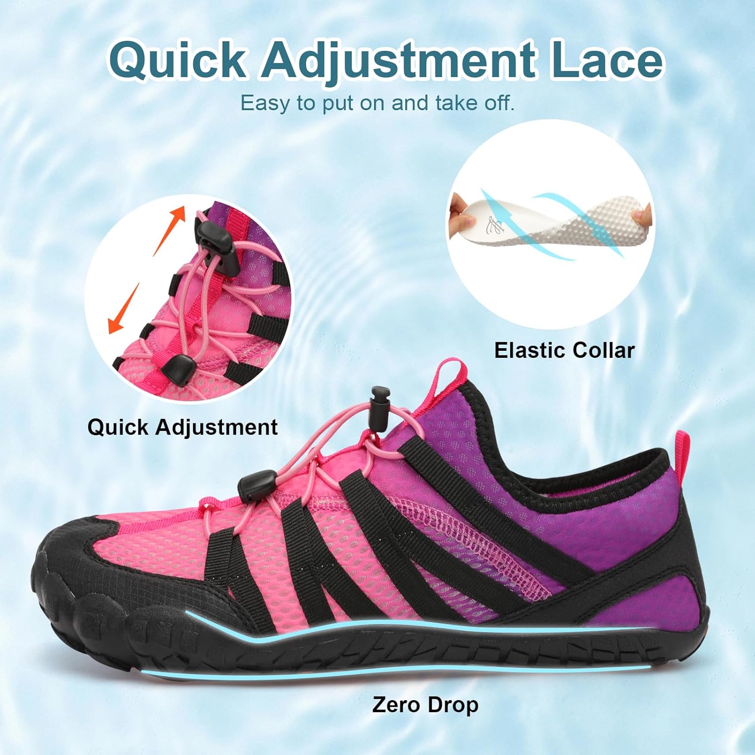 LeIsfIt Water Shoes for Women Men Barefoot Beach Swim Shoes Quick-Dry Aqua Socks for River Pool Lake Hiking Kayaking Surfing