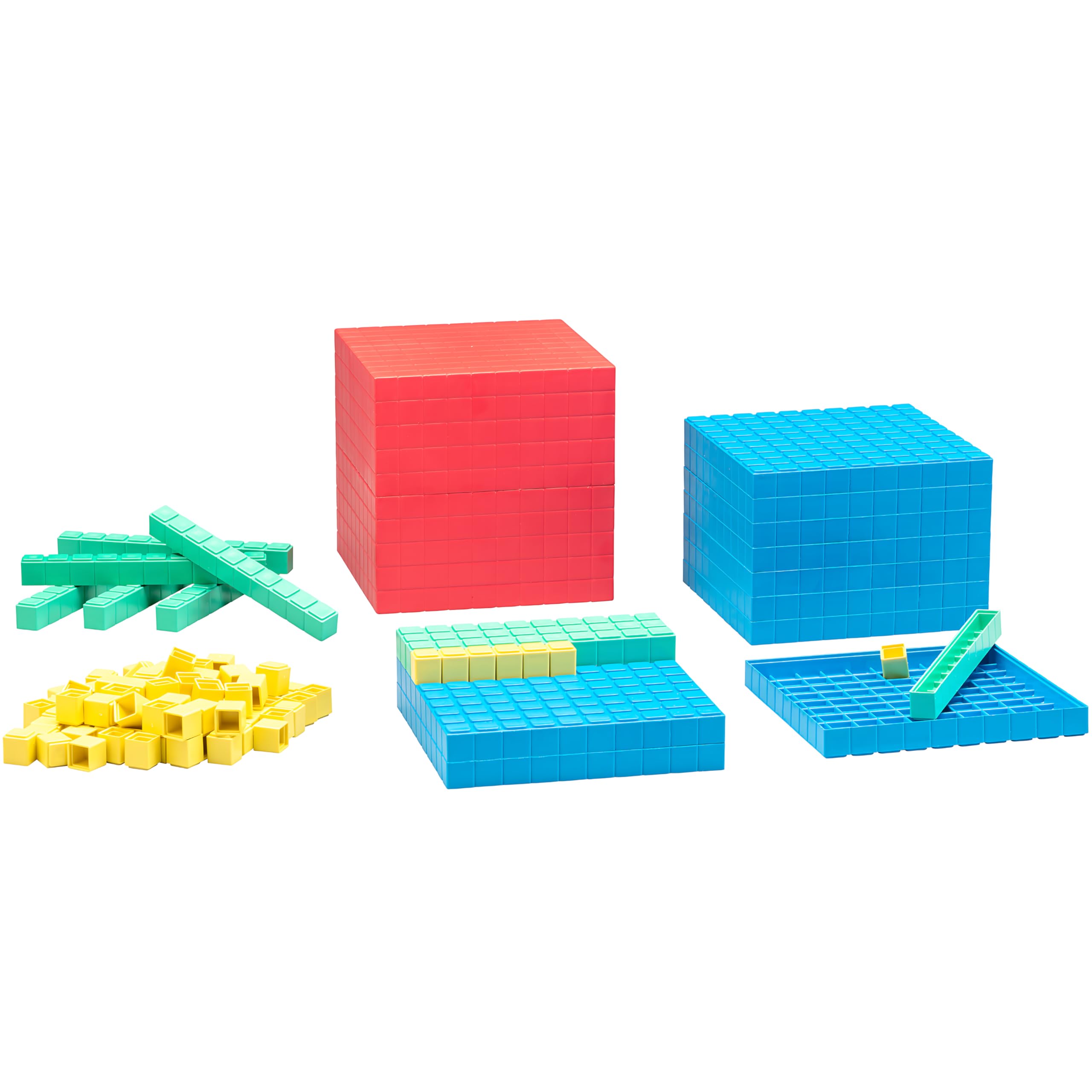 WISSNER® AKTIV lernen - Set de calcul décimal, avec Cube Plastique Transparent décimètre,132
