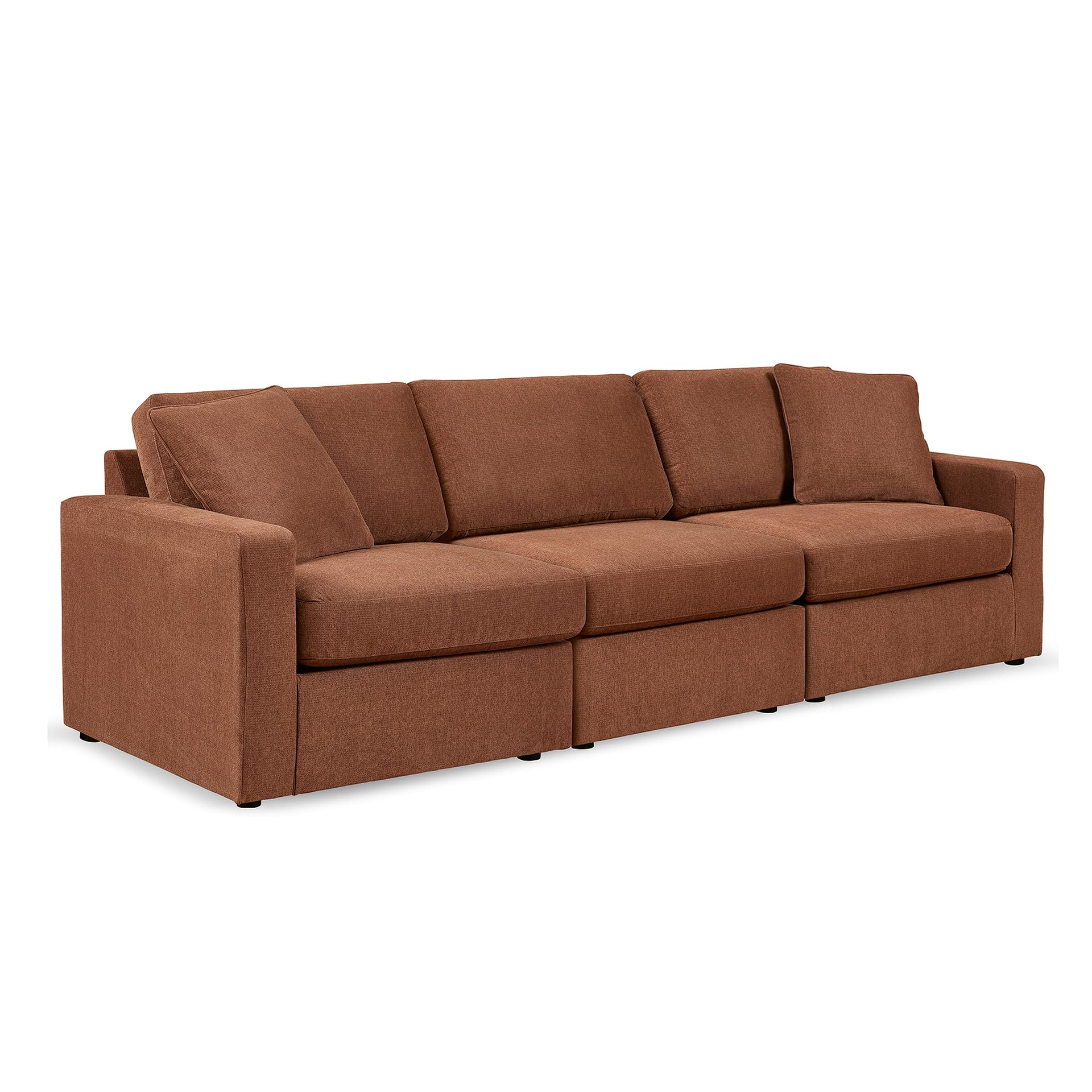 Signature Design by Ashley Modmax Modern Modular Stain Resistant 3-Piece Sofa with Removable Covers and 2 Accent Pillows