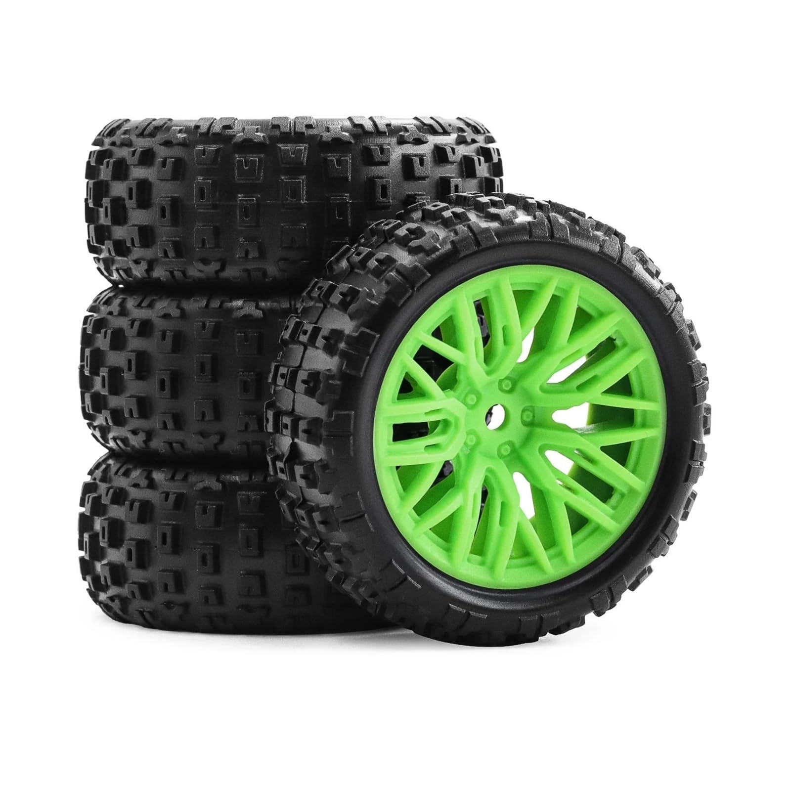RC Pneumatici Ruote Per Typhon Per Grom Short Fai Te 4 Pezzi 1/18 Pneumatici Set - In Gomma RC Auto Camion Ricambi Accessori E Aggiornamenti Sostituzione Riparazione(Green)